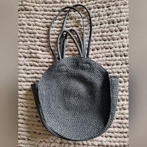 Elegant Black Woven Tote Bag